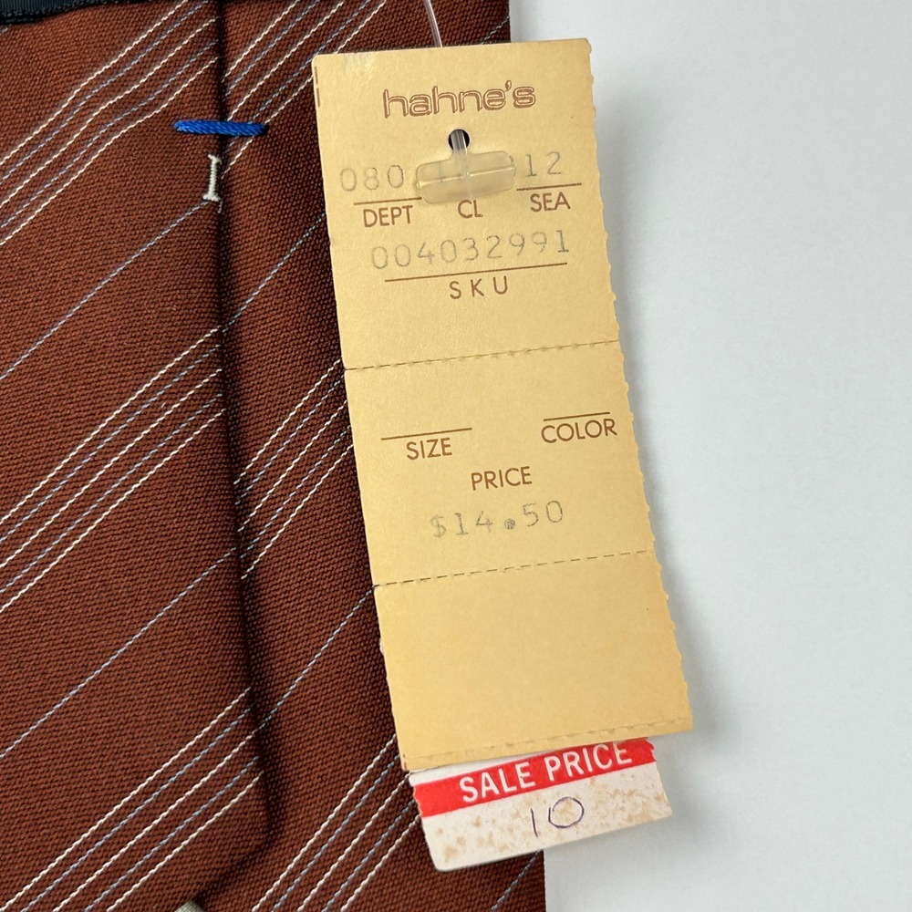 Vintage Christian Dior Hahne's Brown Striped Tie‎ NWT - Picture 4 of 9